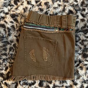 Miss Me  brown Aztec cut off shorts TAG SIZE L-LARGE